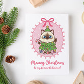 Siamese Cat Merry Christmas Card